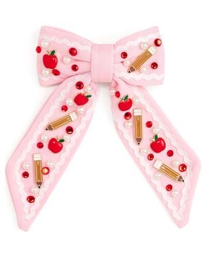 Sweet Wink Apple Gemstone Bow Clip - Red