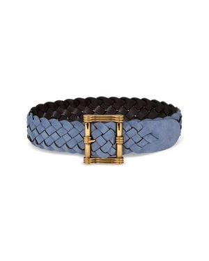 Etro Woven Reversible Suede Belt - Blue