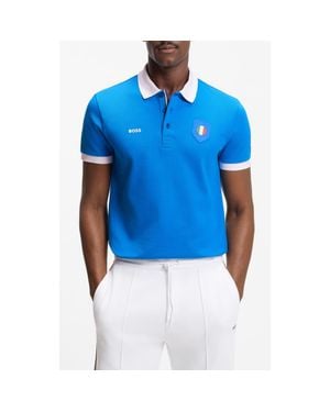 BOSS Lux Paddy Cotton Polo - Blue