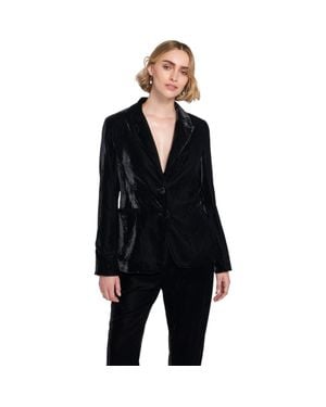 Elle Collection Velvet Blazer Jacket - Black