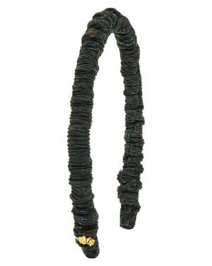 Lele Sadoughi Jessie Ruched Metallic Headband - Black
