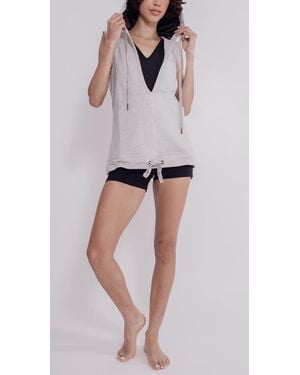 LAS Loungewear The Deepsea Sleeveless Hoodie - Black