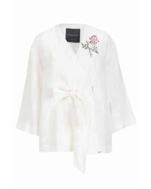 Exquise Elisa Belted Jacket - White