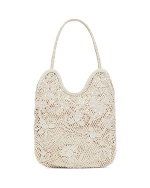 Desigual Medium Crochet & Soutache Shoulder Bag - Natural