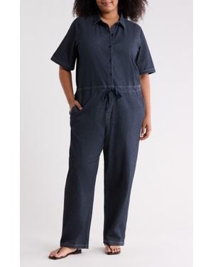 Eileen Fisher Classic Collar Ankle Jumpsuit - Blue