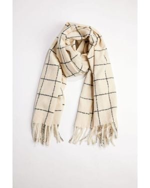 Hat Attack Windowpane Muffler - Natural