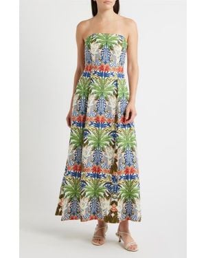 Parker Print Strapless Maxi Dress - Green