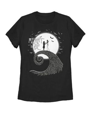 Nightmare Before Christmas Halloween Jack Skellington Sally Meant To Be Graphic T-Shirt - Black