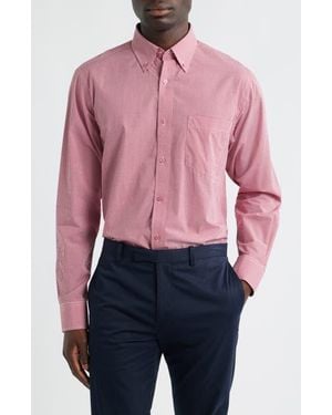 Eagle Regular Fit Gingham Check Cotton Button-Down Shirt - Red