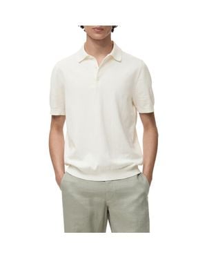 Mango Solid Cotton Polo Sweater - Gray