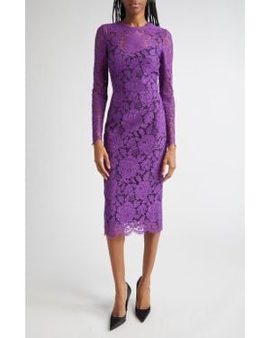 オールインワン・サロペット Dolce & Gabbana Violet Dress With Round Neck Designer women's dresses: long, short, corset | DG®