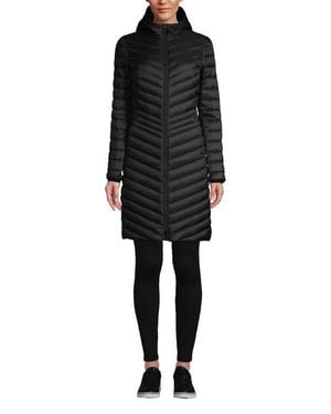 Lands' End Ultralight Packable Long Down Coat - Black