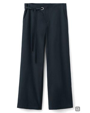 MANGO TEEN Straight Leg Tie Detail Pants - Blue