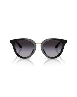Armani 49Mm Round Sunglasses - Black
