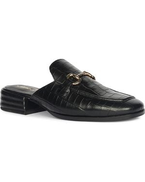 Saint G. Savannah Croc Embossed Mule - Black