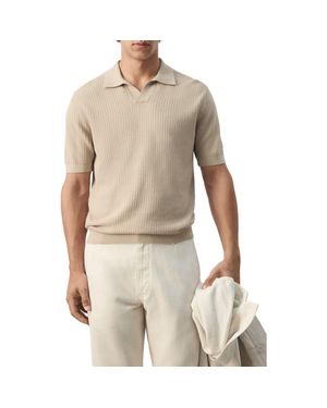 Mango Slim Fit Cotton Polo - Natural