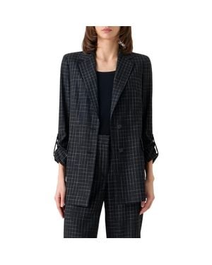 Akris Punto Broken Check Twill Blazer - Black