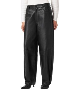 AllSaints Jett Barrel Leg Leather Pants - Black