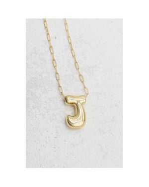 Emerson & Oliver Small Paperclip Necklace With Letter Charm - White