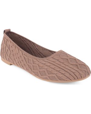 Tahari Cannes Cable Knit Ballet Flat - Gray