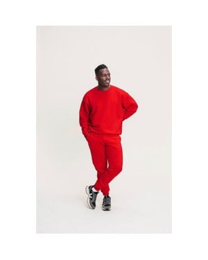 Ocio Organic Cotton Teddy Oversized Crewneck - Red