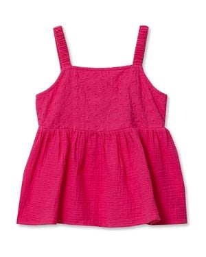 Lands' End Girls Woven Tank Top - Pink