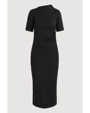 MODERN CITIZEN Evie Ribbed-Knit Jersey Dress - Black