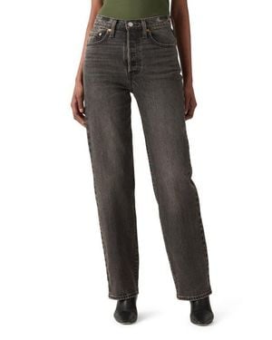 Levi's Ribcage High Waist Straight Leg Jeans - Black