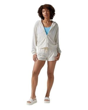 Tavi Palm Terry Zip Hoodie - Gray