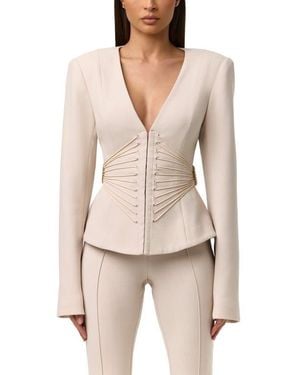 Naked Wardrobe Suiting Corset Blazer - White