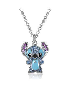 Disney Lilo & Stitch Pave Crystal Pendant Necklace - Blue