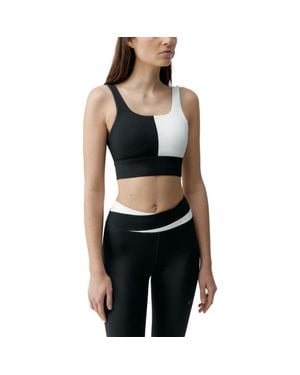 BORN LIVING YOGA Kate Reversible Medium-Support Performance Sports Top - Black