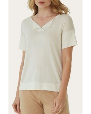 Oyun Split Neck Tee - Natural