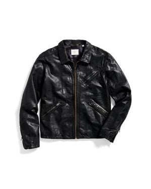 Billy Reid Blake Tumbled Lambskin Leather Jacket - Black