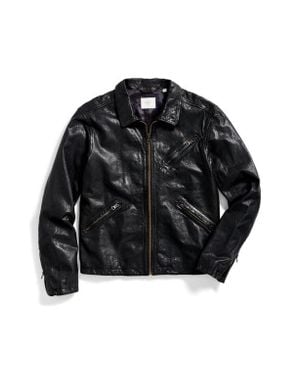 Billy Reid Blake Tumbled Lambskin Leather Jacket - Black