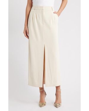 French Connection Harry Suiting Slit Maxi Skirt - White