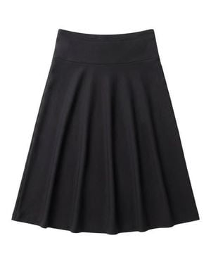 Belle Couture Ponte Pull On Stretch Flared Midi Skirt - Black