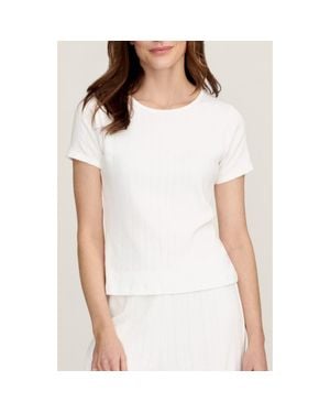 Petite Plume Pima Cotton Pointelle T-Shirt - White