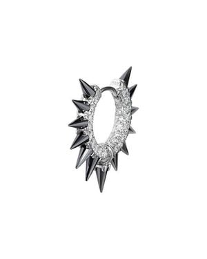 Maria Tash Single Diamond & Moissanite Spike Hoop Earring - Black