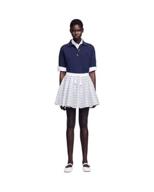 Sandro Spiral Print Skater Skirt - Blue