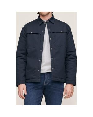 DL1961 Derrick Stretch Cotton & Viscose Snap-Up Overshirt - Blue