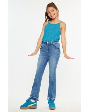 Kancan Bibi High-Rise Cropped Bootcut Jeans - Blue