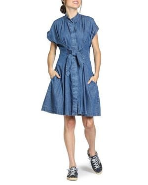 Apny Denim Shirtdress - Blue