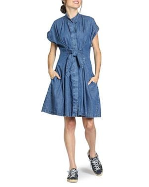Apny Denim Shirtdress - Blue