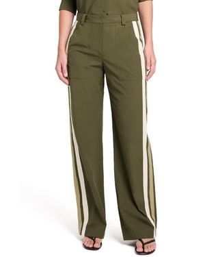 Twp Isabelle Side Stripe Cotton Pants - Green