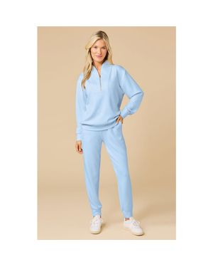 Softies Athleisure Dreamtech 1/4 Zip Jogger Set - Blue