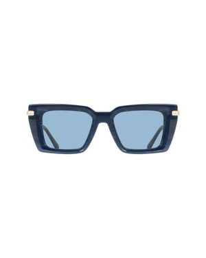 Ferragamo 52Mm Rectangular Sunglasses - Blue