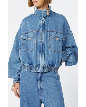 Sportmax Bussola Oversize Denim Bomber Jacket - Blue
