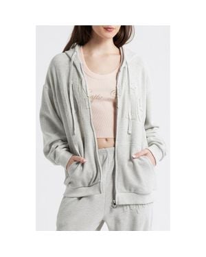 Boys Lie Area Thermal Zip Sweatshirt - Gray