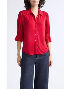 Cinq À Sept Fiona Matte Jersey Top - Red